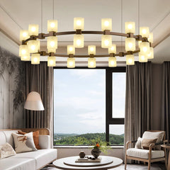 Modern Alabaster Round Chandelier