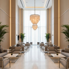 Modern Capiz Shell Cascade Chandelier