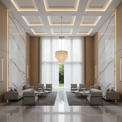 Modern Capiz Shell Cascade Chandelier