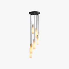 Modern Column Alabaster Chandelier