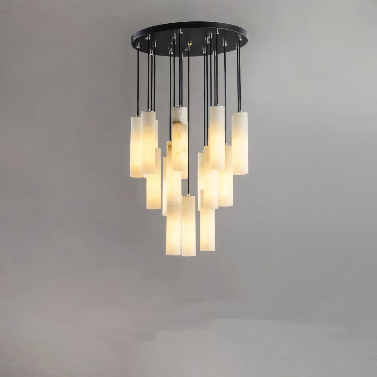 Modern Column Alabaster Chandelier