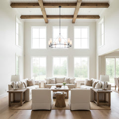 Modern Farmhouse Wagon Wheel Chandelier