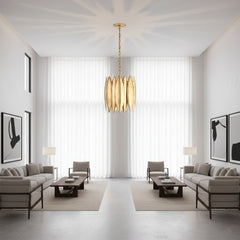 Modern Industrial All-Metal Chandelier