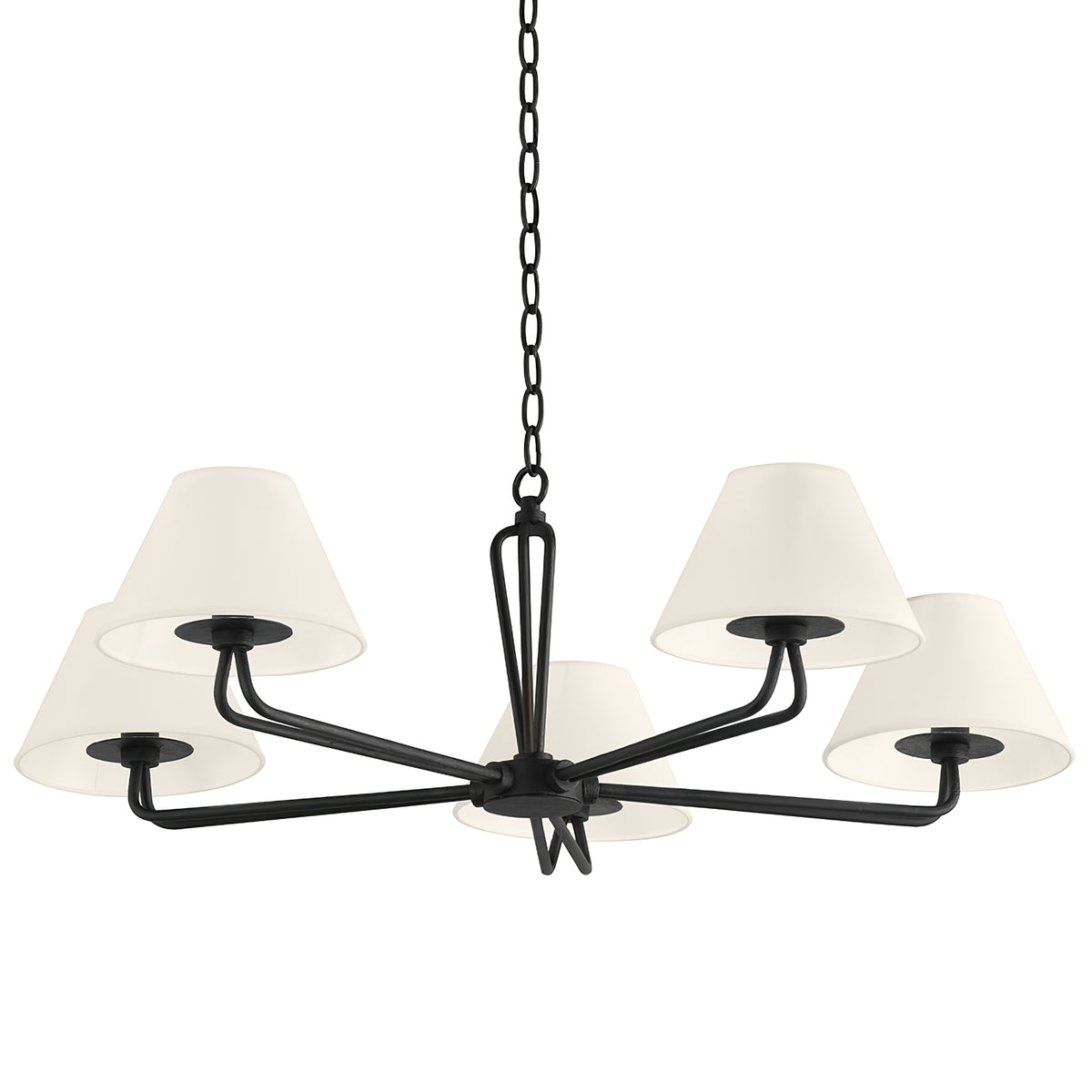 Iron Fabric Shade Chandelier