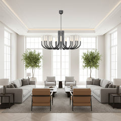 Modern Minimalist Linear Candle Chandelier