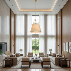 Modern Tapered Fabric Shade Pendant Light