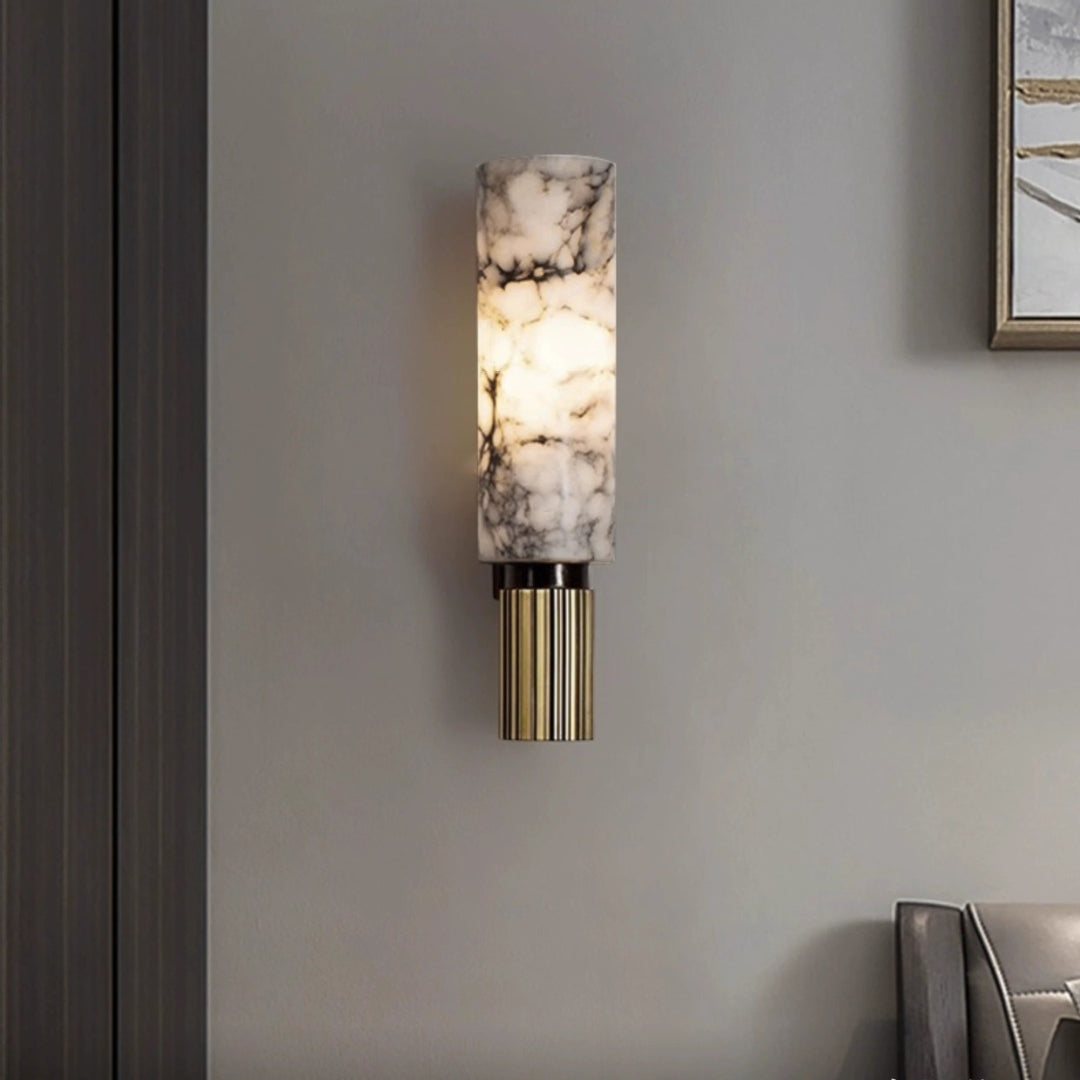 Moonshade Alabaster Sconce Wall Lamp - view 3 | Liootrlamp