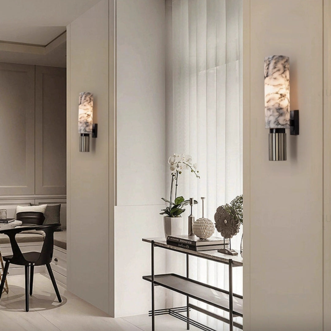 Moonshade Alabaster Sconce Wall Lamp - view 12 | Liootrlamp
