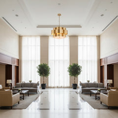 Multi-Tier Metal Leaf Gold Pendant Light