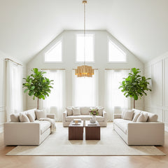 Multi-Tier Metal Leaf Gold Pendant Light