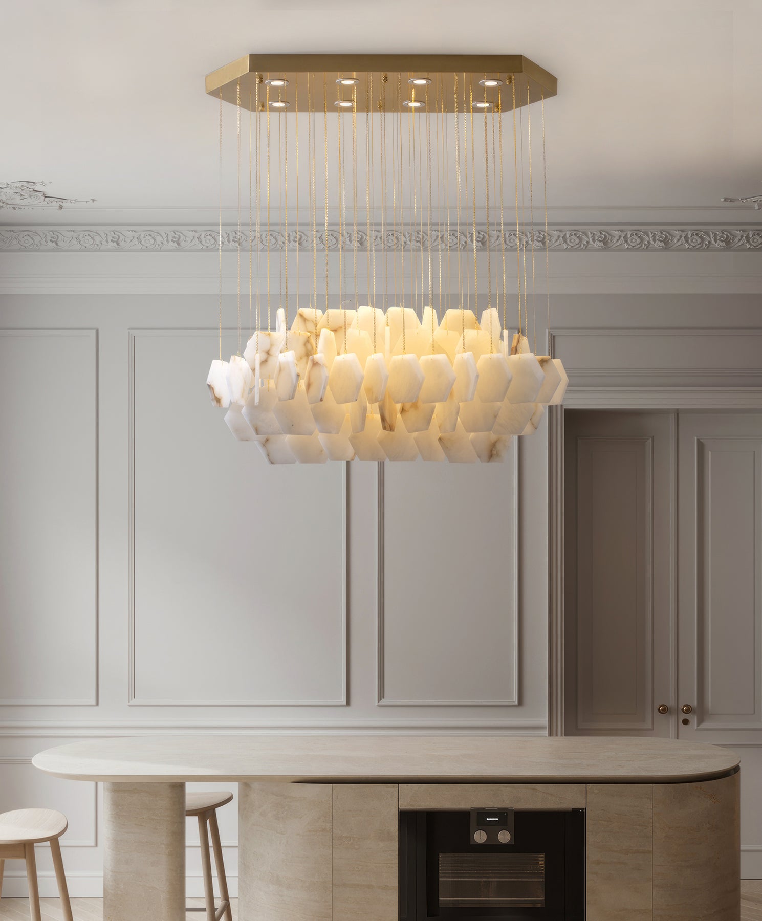 Natural Alabaster Modern Chandelier