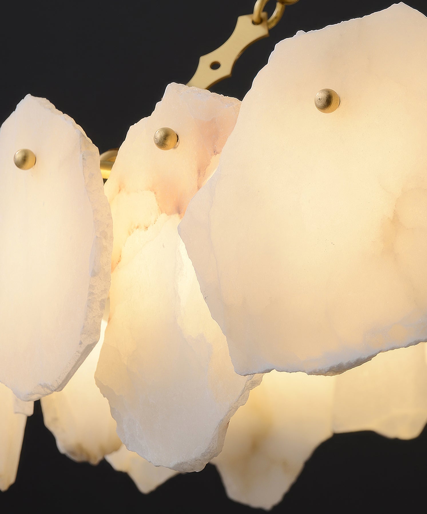 Natural Alabaster Modern Round Chandelier