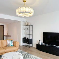 Natural Alabaster Modern Round Chandelier