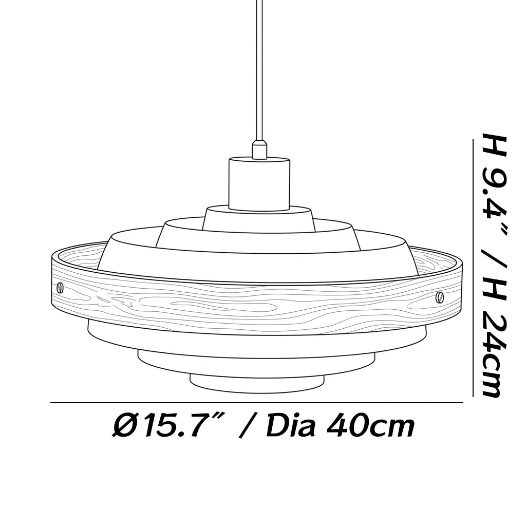 Dimensions of the Orbis Layered Disc Pendant Light