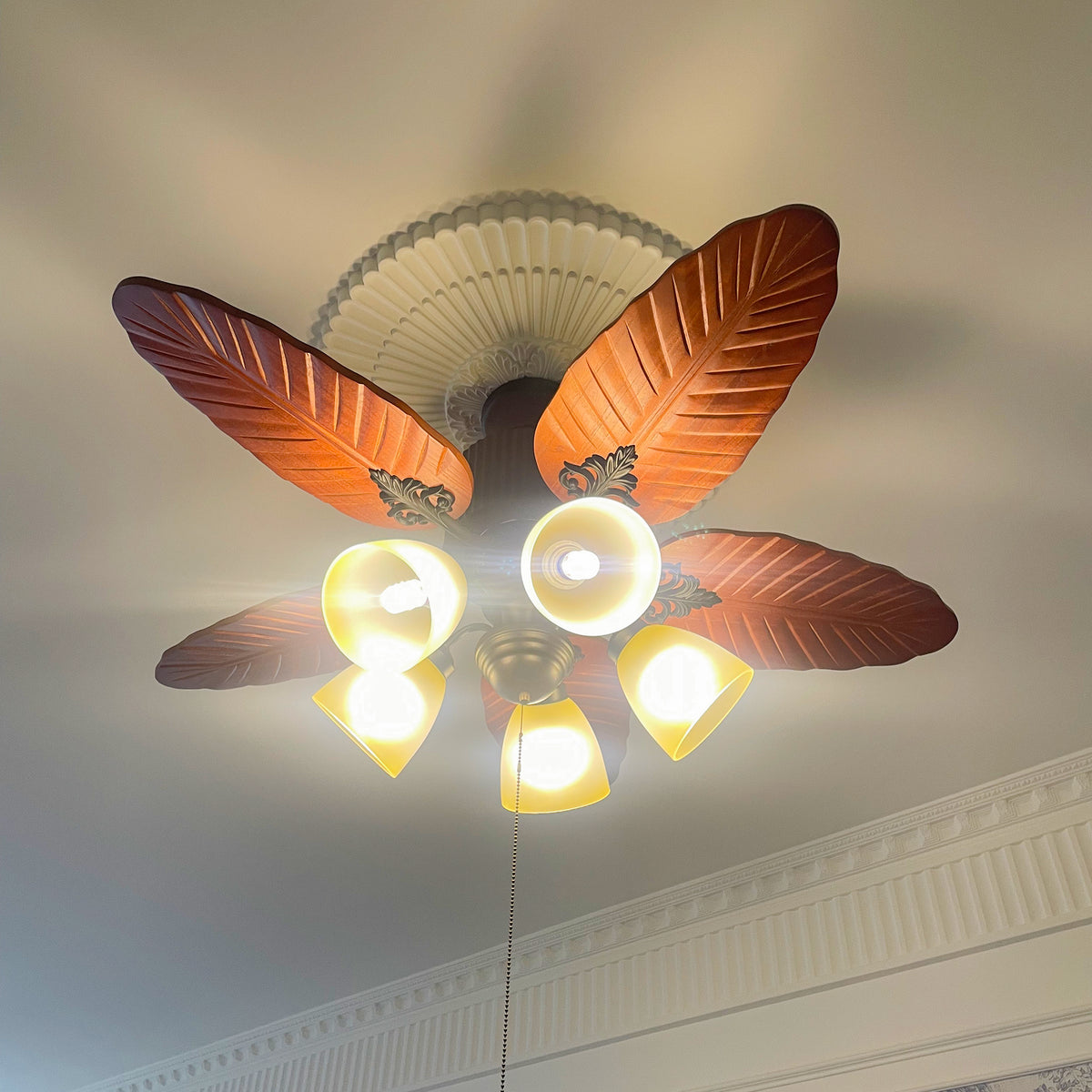 Palm Tropical Ceiling Fan Light - view 7 | Liootrlamp