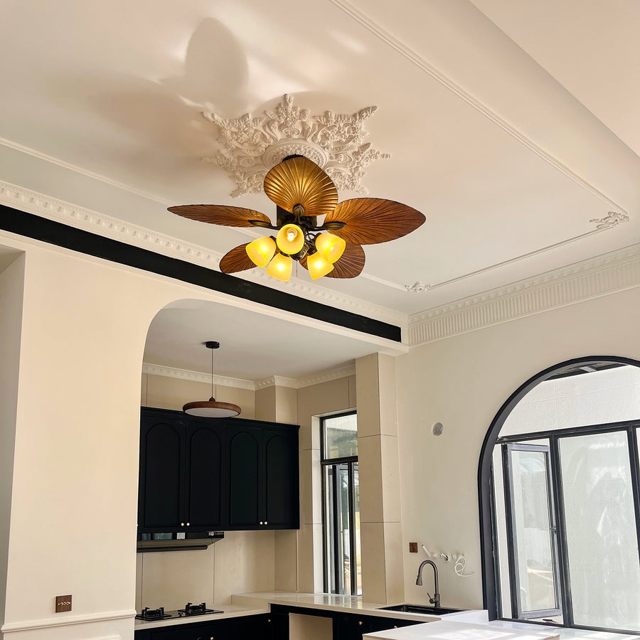 Palm Tropical Ceiling Fan Light