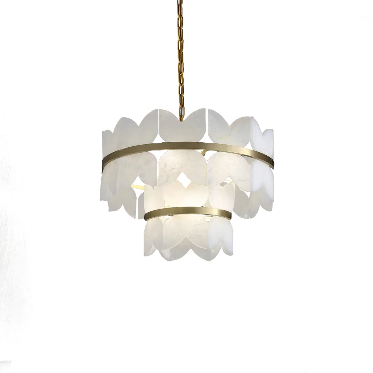 Patanga Alabaster Butterfly Chandelier - view 18 | Liootrlamp