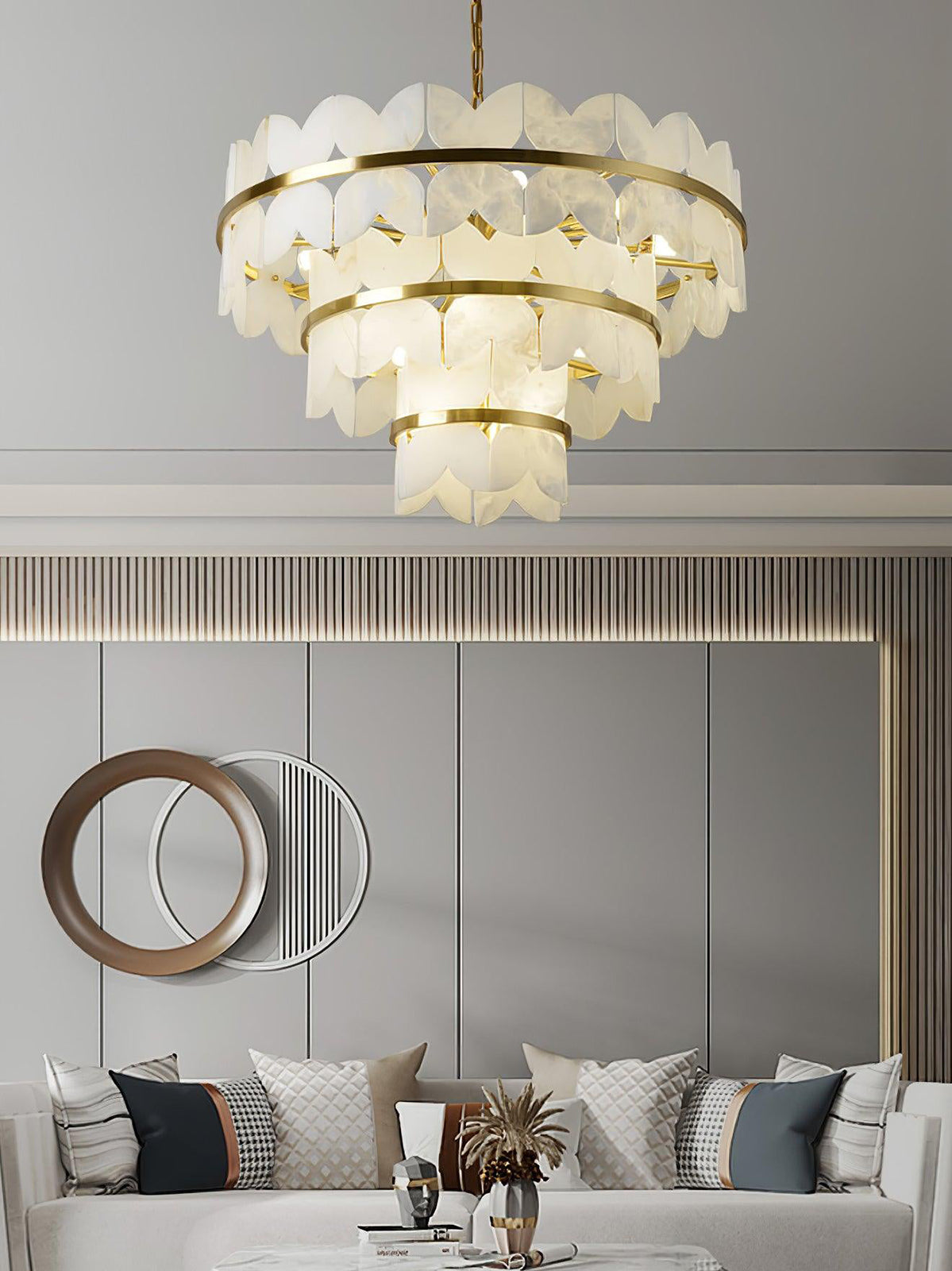 Patanga Alabaster Butterfly Chandelier - view 8 | Liootrlamp