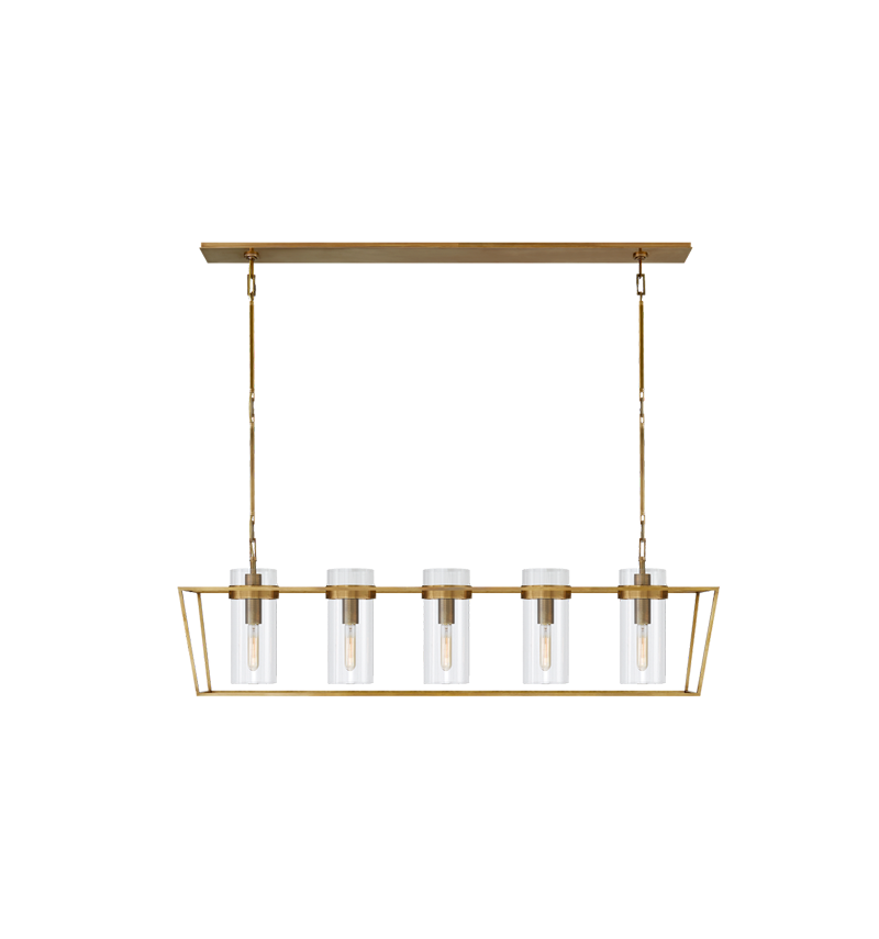 Linear Glass Cylinder Chandelier