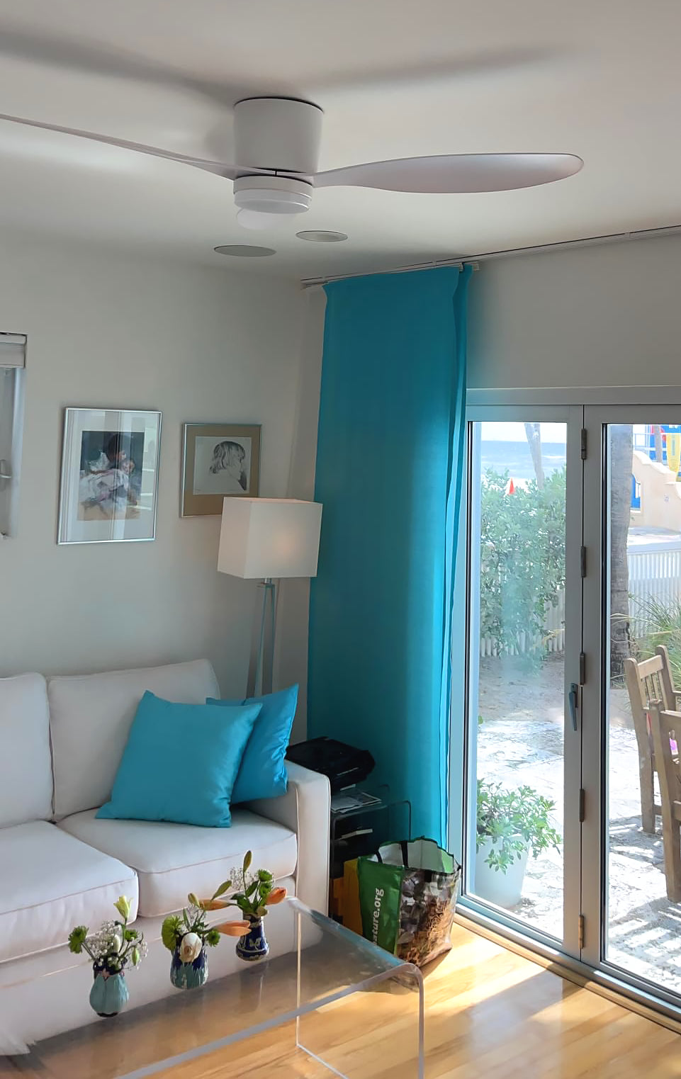 Recessed Fishtail Ceiling Fan Light - view 13 | Liootrlamp