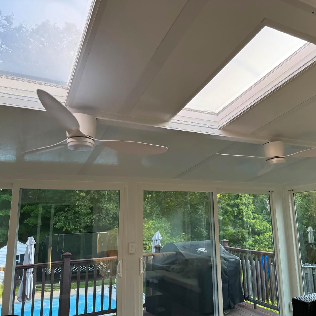 Recessed Fishtail Ceiling Fan Light - view 6 | Liootrlamp