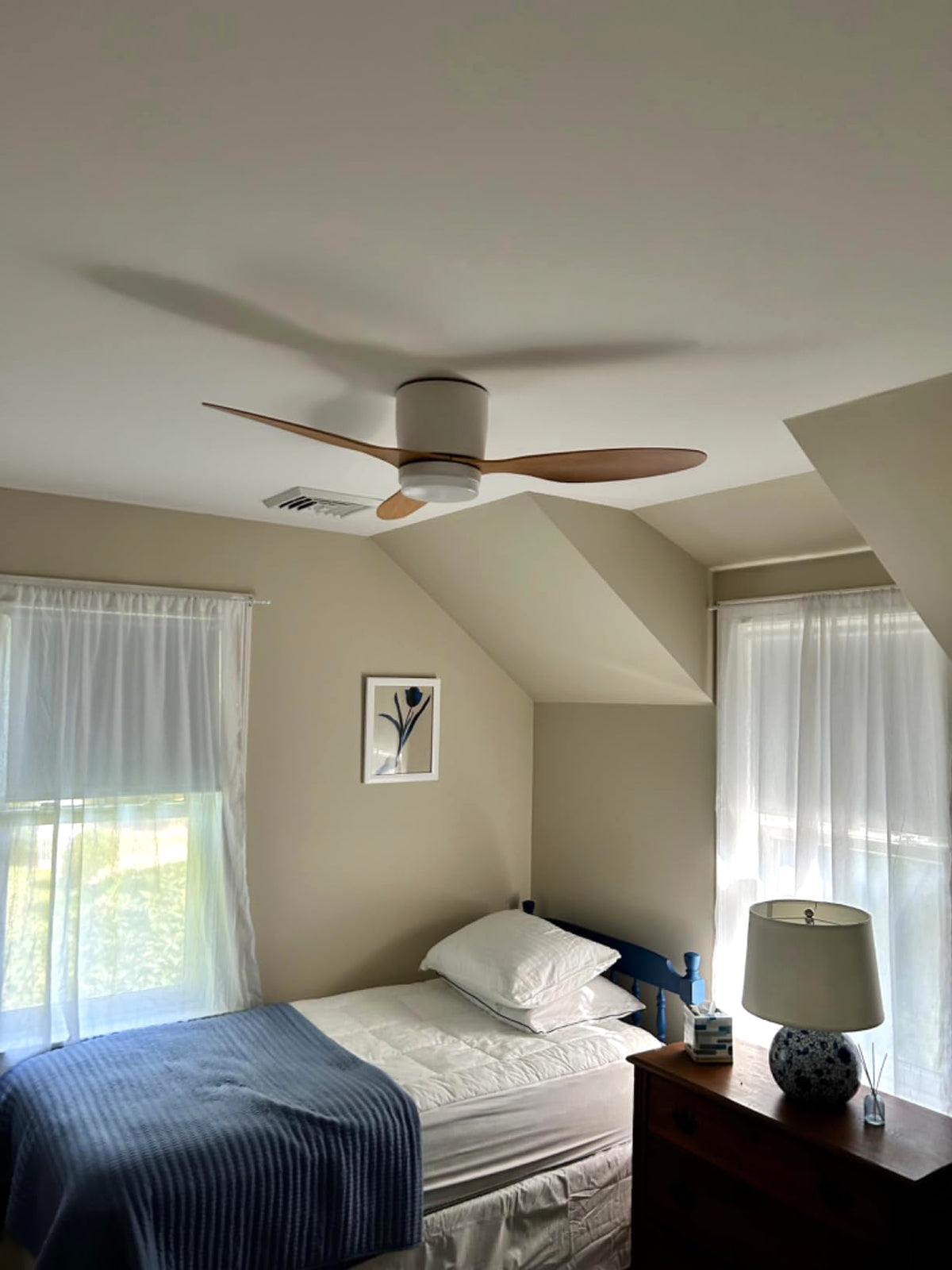 Recessed Fishtail Ceiling Fan Light - view 16 | Liootrlamp