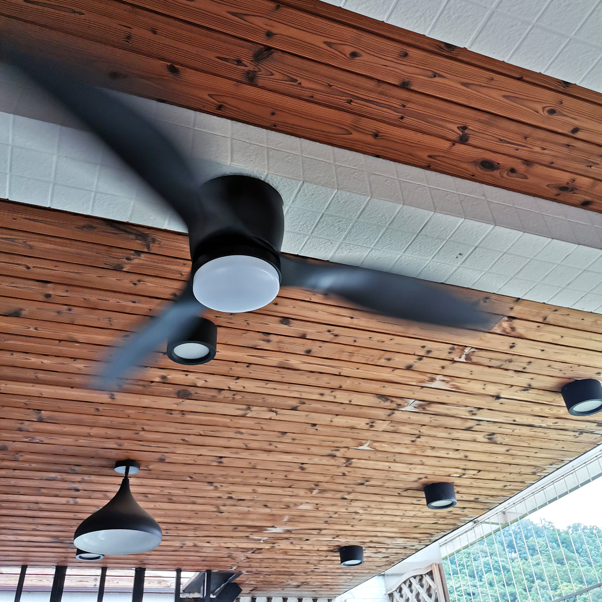 Recessed Fishtail Ceiling Fan Light - view 9 | Liootrlamp