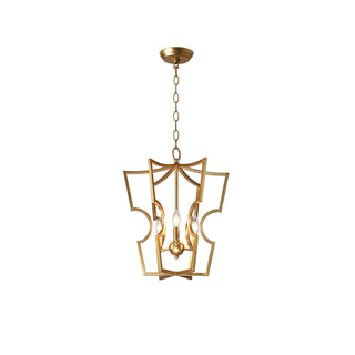 Rustic gold lantern chandelier