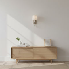 Single Curved Arm Fabric Wall Light