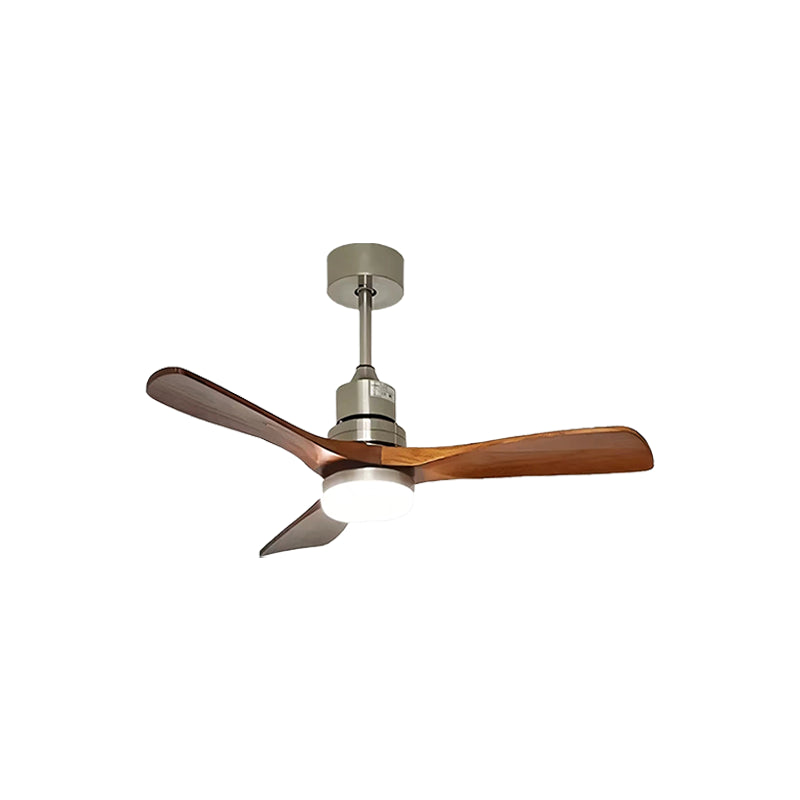 Solid Wood Three-Leaf Fan Lamp