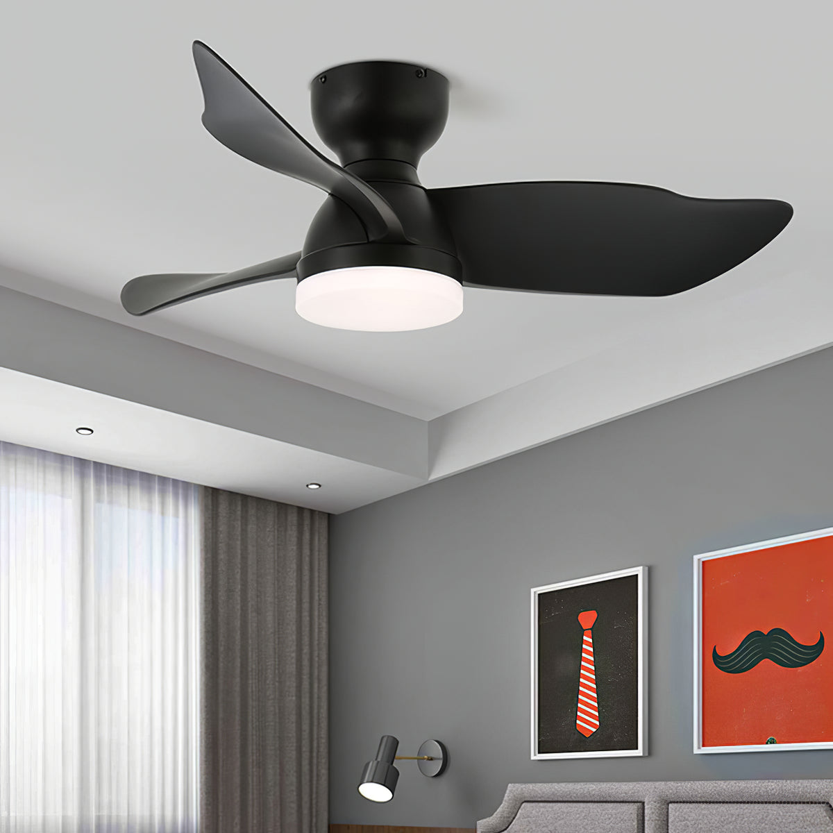 Spiral Ceiling Fan Light - view 5 | Liootrlamp
