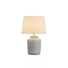 Textured Jar Table Lamp with Tapered Shade