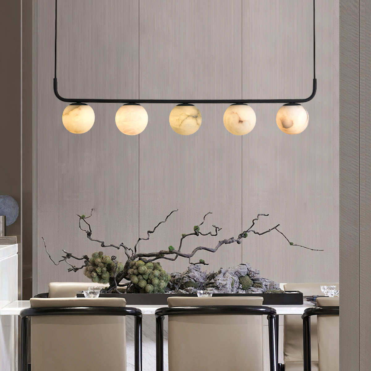 Tribeca Rohr 5 Alabaster Pendant Lamp - view 10 | Liootrlamp