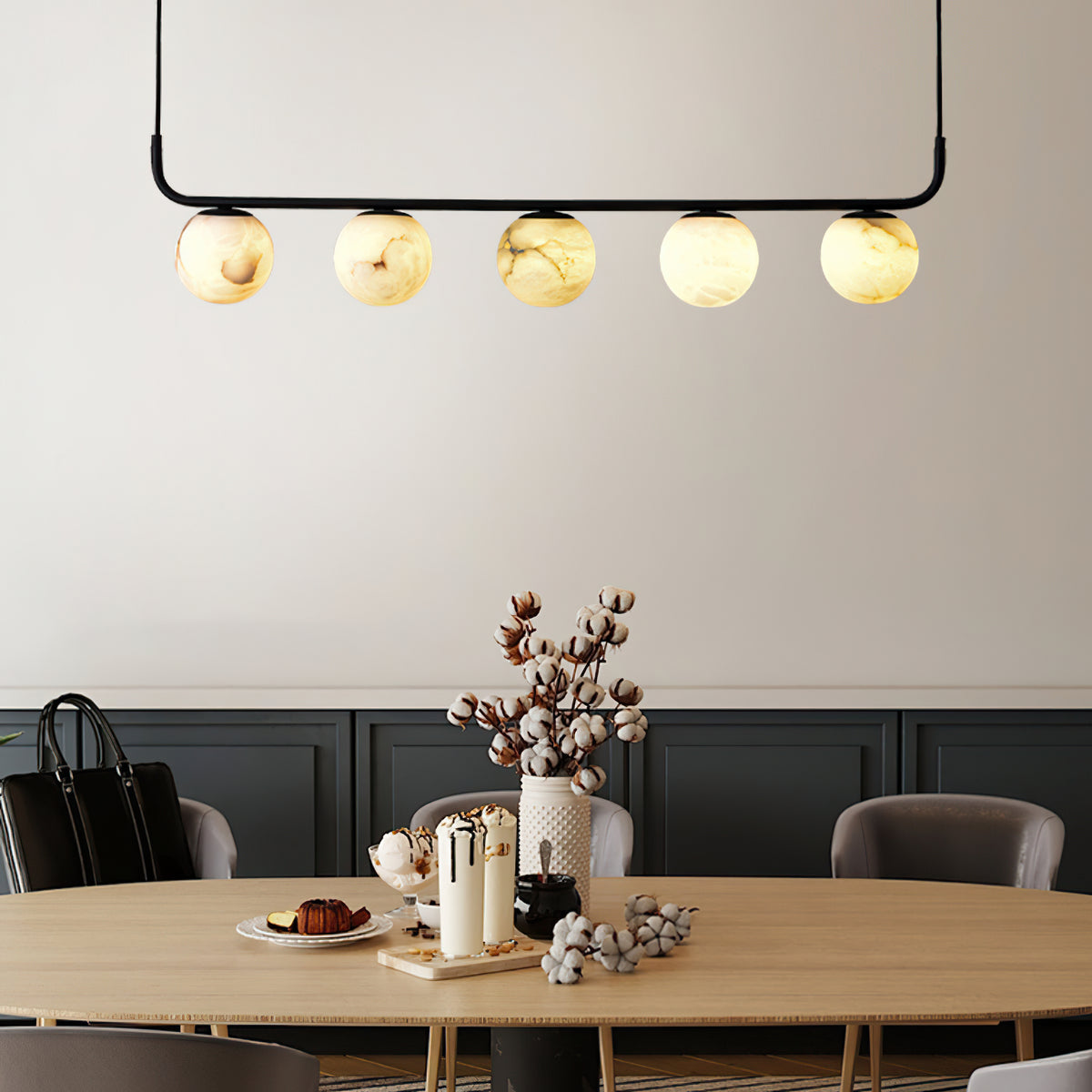 Tribeca Rohr 5 Alabaster Pendant Lamp - view 12 | Liootrlamp