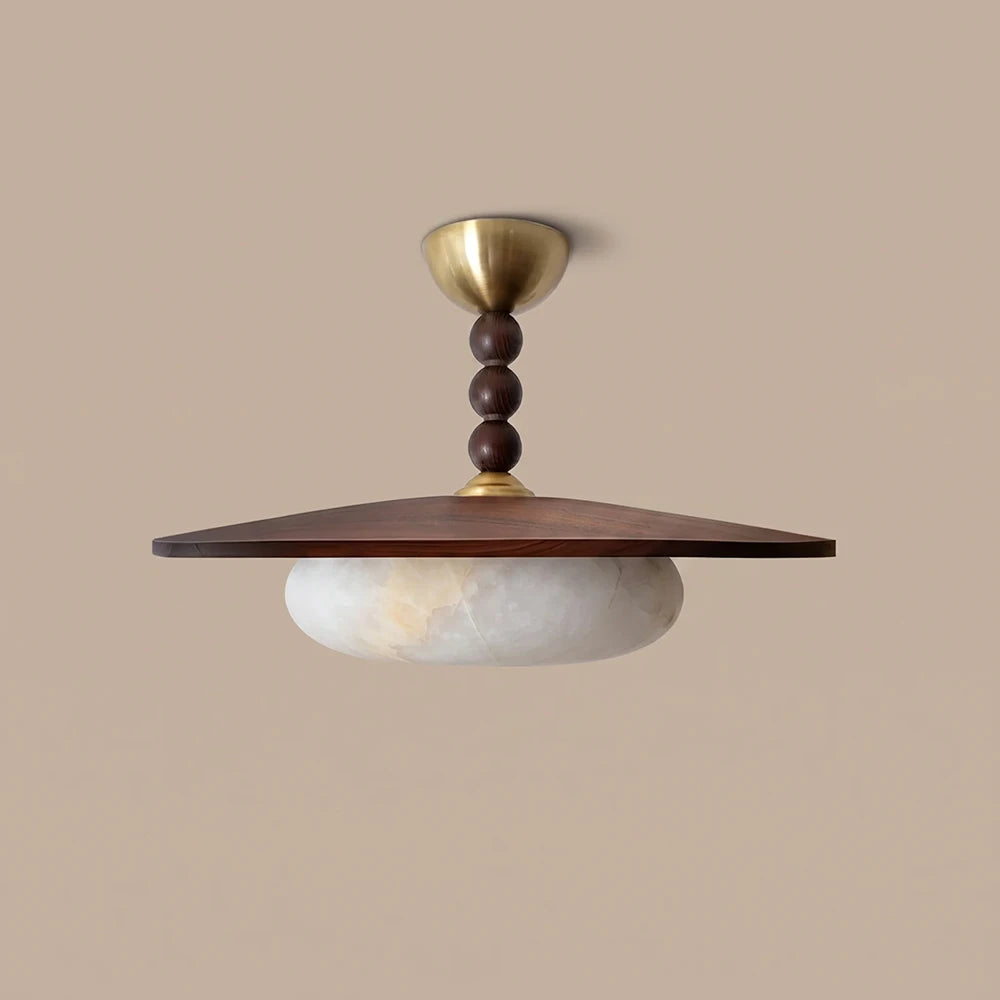 Vicenza Wood-Tone Semi-Flush Mount Ceiling Light