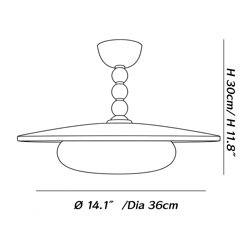 Dimensions of the Vicenza Wood-Tone Semi-Flush Mount Ceiling Light