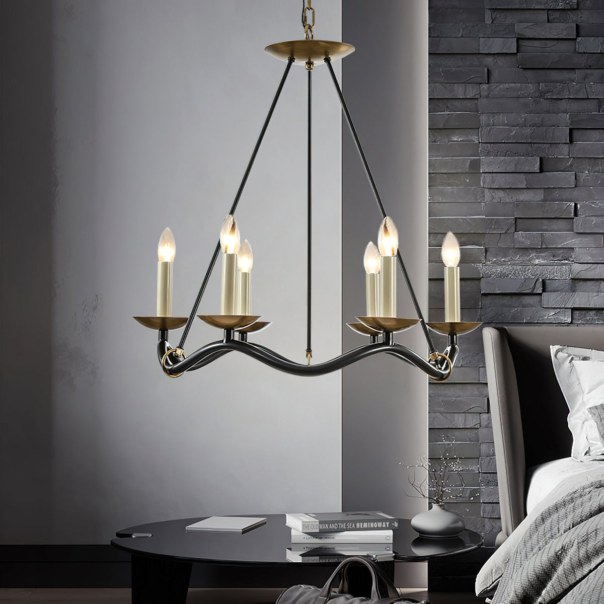 Wavy Arm Candle Chandelier