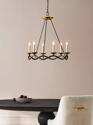 Wavy Arm Candle Chandelier