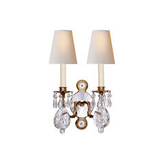 Gilded Iron Crystal Wall Light