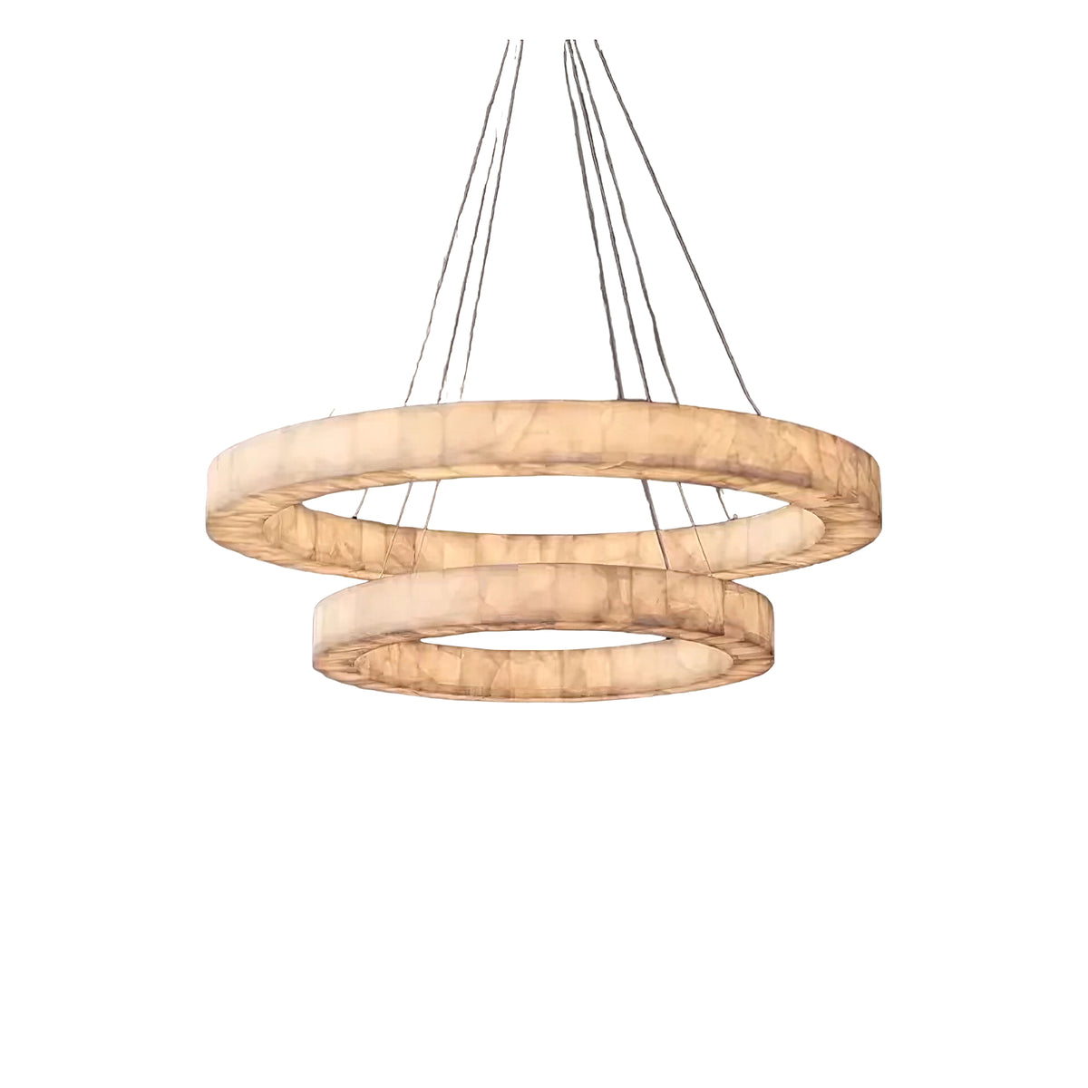Triple Ring Alabaster Pendant Light - view 32 | Liootrlamp