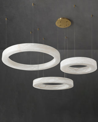 Triple Ring Alabaster Pendant Light