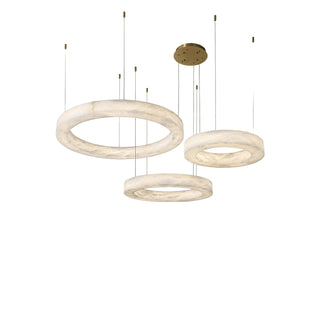 Triple Ring Alabaster Pendant Light