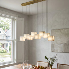 Alabaster Cube Box Chandelier