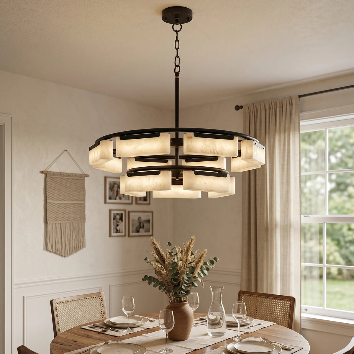 Alabaster Fusion Black Chandelier - view 4 | Liootrlamp