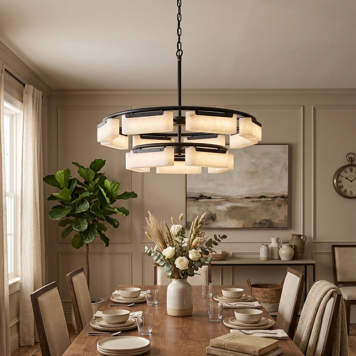 Alabaster Fusion Black Chandelier - view 3 | Liootrlamp