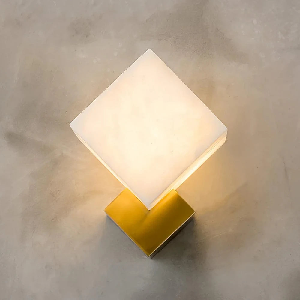 Alabaster Gatsby Cube Wall Sconce - view 13 | Liootrlamp