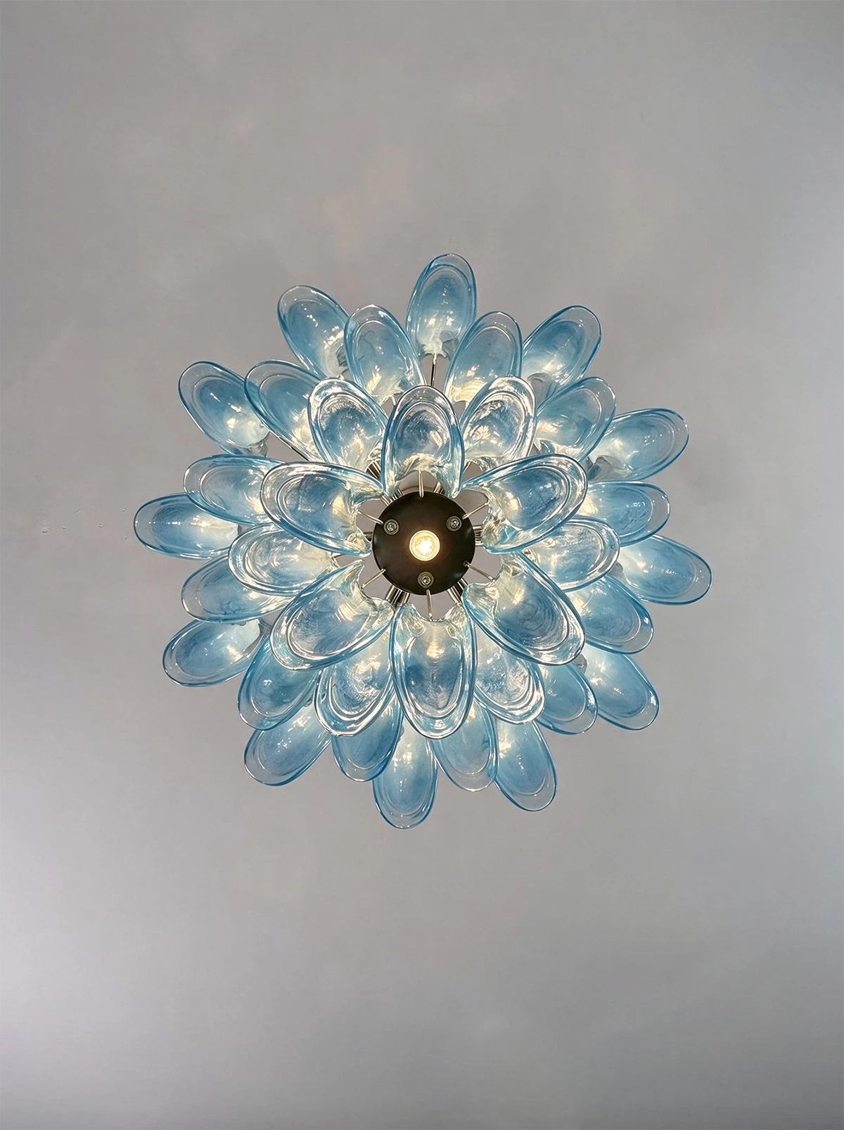 Aqualisse Blue Glass Petal Chandelier