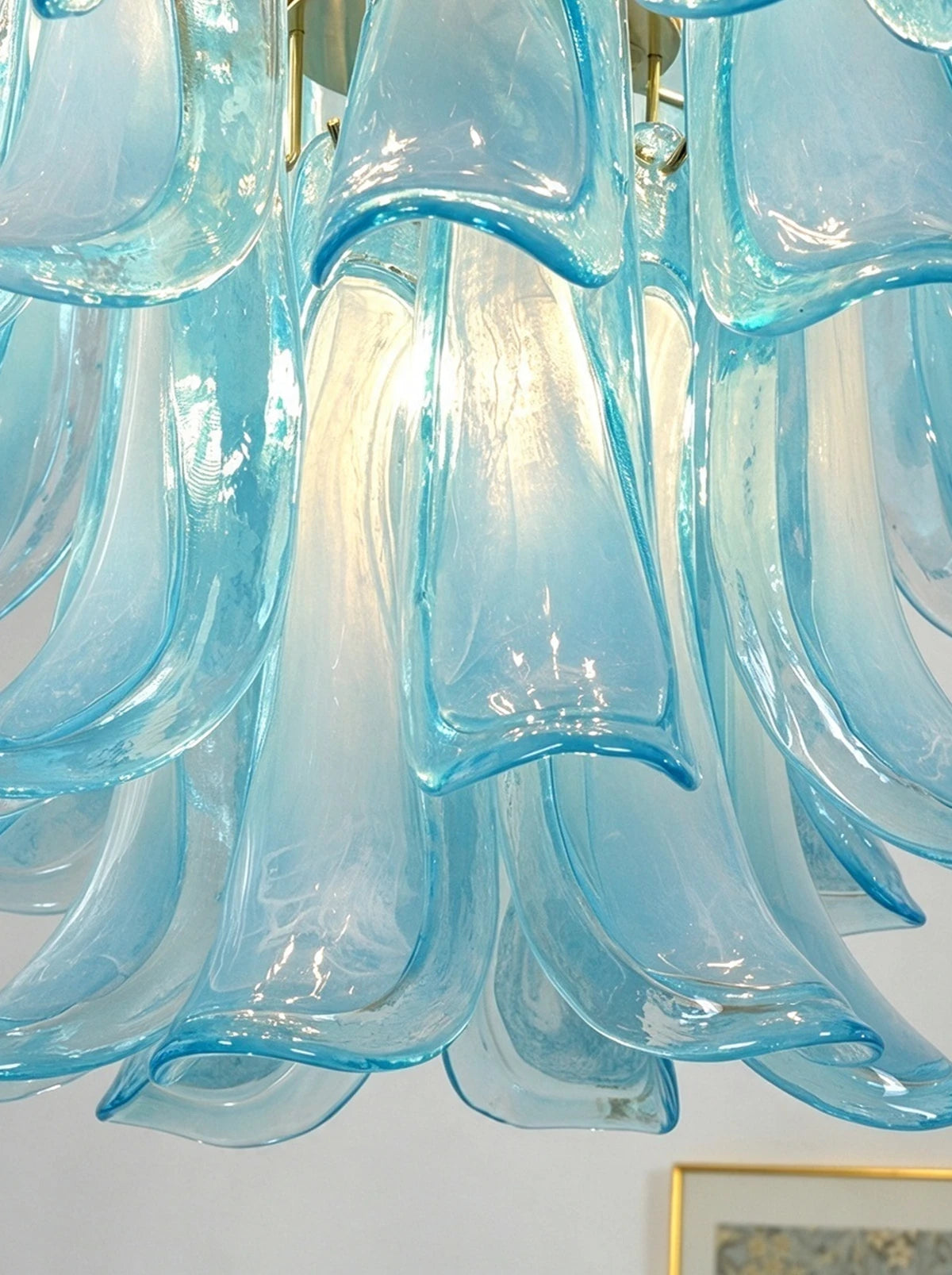 Aqualisse Blue Glass Petal Chandelier