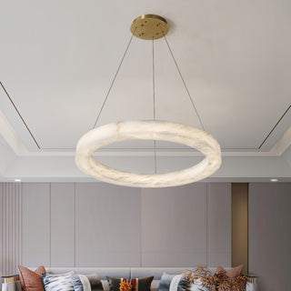 Triple Ring Alabaster Pendant Light