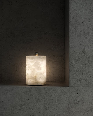 Cylindrical Alabaster Table Lamp